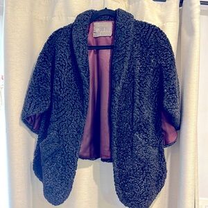 Vintage Bullocks Wilshire Knotty Wool Shrug Cape Coat Jacket OS